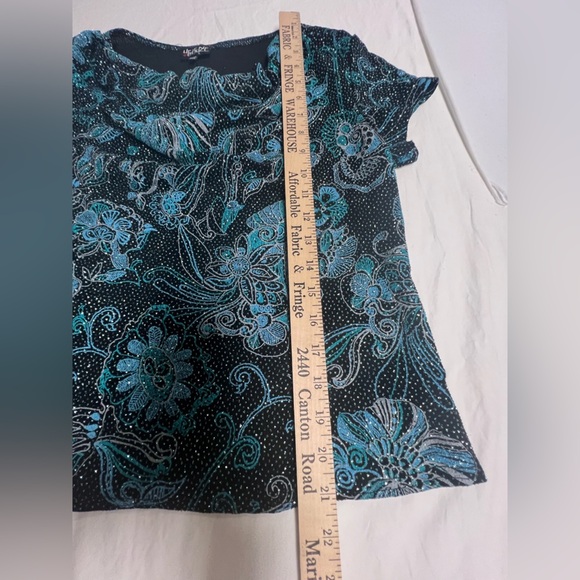 HELENE BLAKE WOMEN’s SHORT SLEEVE DRESSY TOP SIZE PXL. BEAUTIFUL LIKE BRAND NEW - Picture 5 of 11